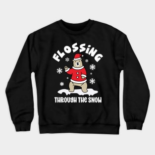 Flossing through the snow Christmas gift Crewneck Sweatshirt